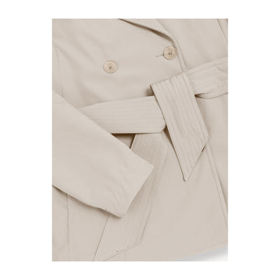 Trench Donna Beige, doppiopetto, con logo applicato sulla manica