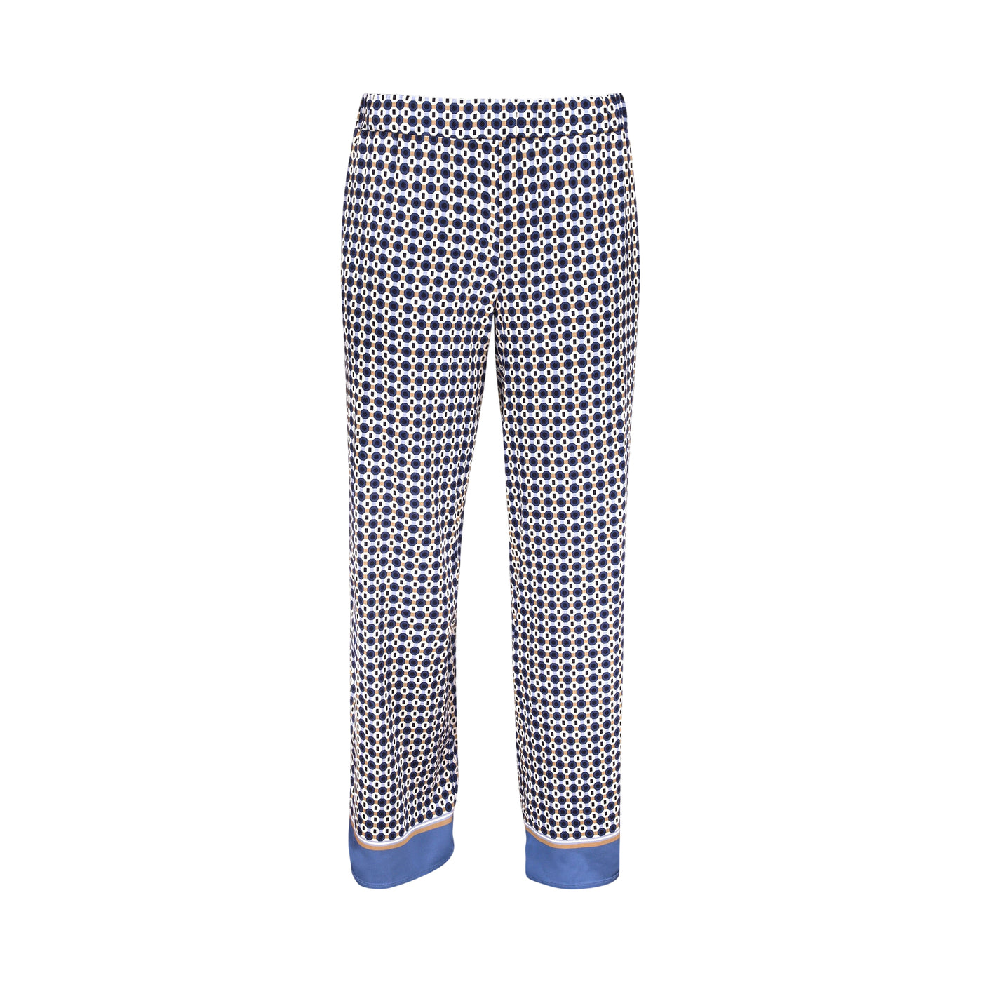 Pantaloni Donna in viscosa con stampa blu