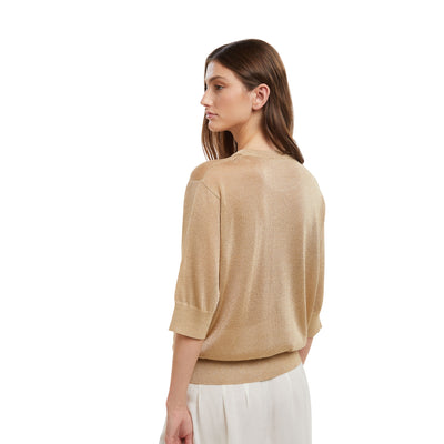 Maglia da Donna in lurex oro modella retro
