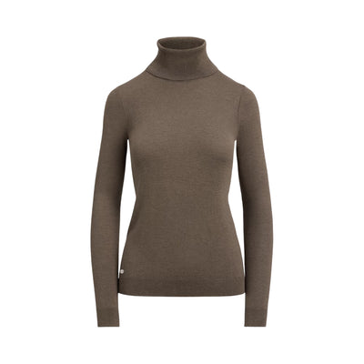 Maglia dolcevita Donna in misto seta Marrone