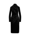 Abito Donna asimmetrico in velluto Nero