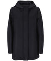 Cappotto Donna Blu, effetto opaco, con logo gommato sulla manica