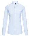 Camicia Donna in cotone a righe celeste