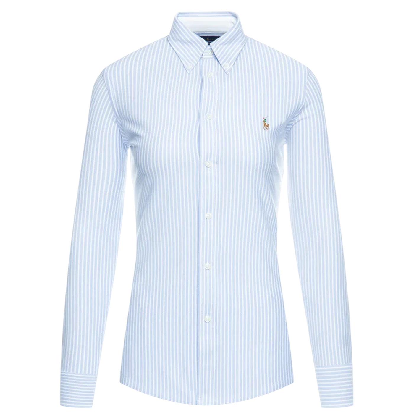 Camicia Donna in cotone a righe celeste