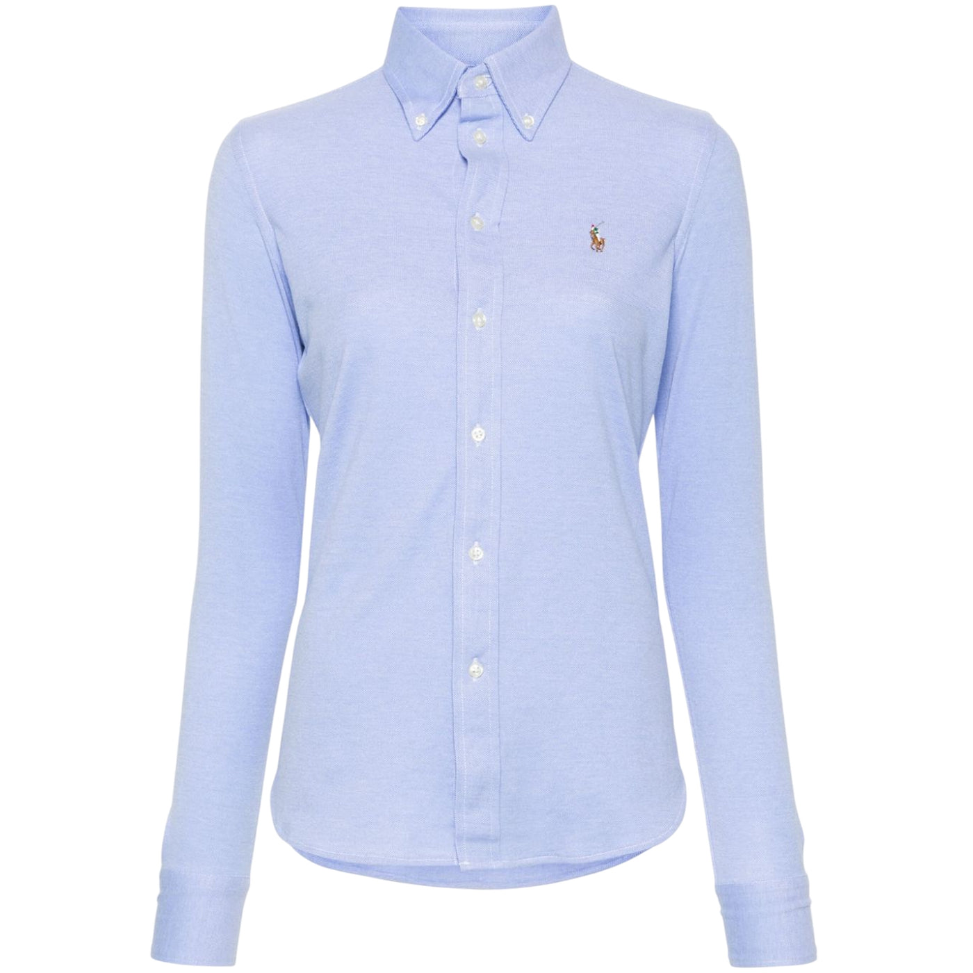 Camicia Oxford Donna in cotone Slim-Fit Celeste