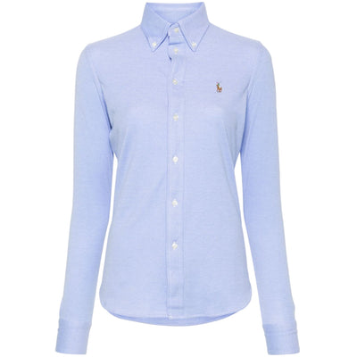 Camicia Oxford Donna in cotone Slim-Fit Celeste