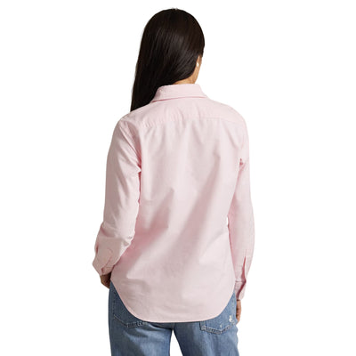 Camicia Oxford Donna Slim-Fit Rosa modella retro