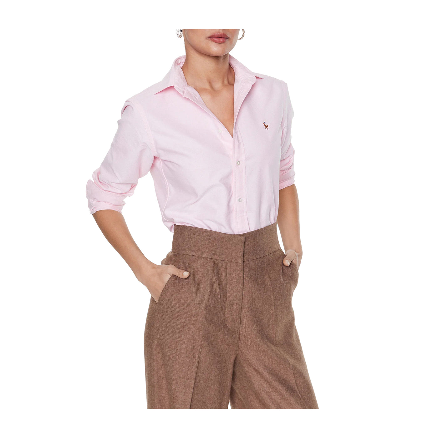 Camicia Donna Rosa, dal taglio classico, con colletto alla francese