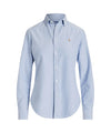 Camicia Donna Celeste, in cotone, con ricamo logo
