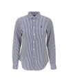 Camicia Donna Bianca/Blu, in cotone, dal fit slim