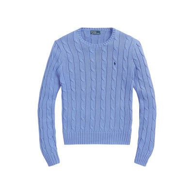 Maglia Donna in cotone a trecce Celeste