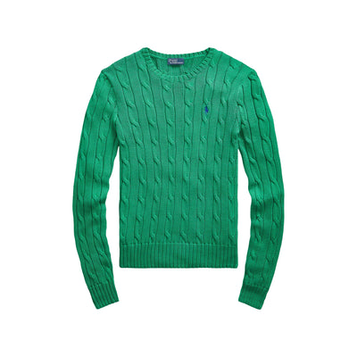 Maglia Donna in cotone a trecce Verde