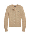 Cardigan Donna girocollo a trecce Beige