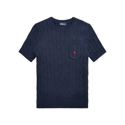 Maglia Donna a maniche corte a trecce Navy