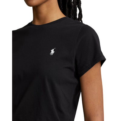 T-shirt Donna in jersey di cotone Nero dettaglio