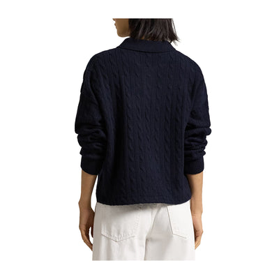 Polo Donna lana e cashmere Navy