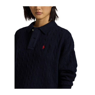 Polo Donna lana e cashmere Navy