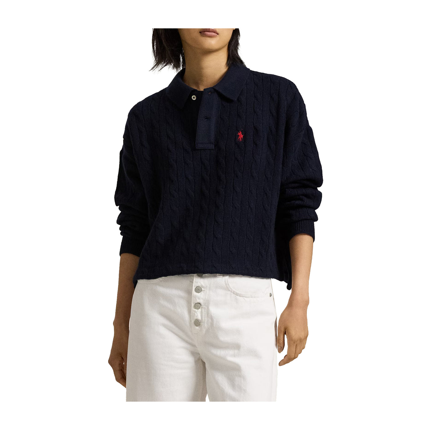 Polo Donna lana e cashmere Navy