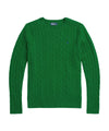 Maglia Donna a girocollo, in misto cashmere Verde, con logo ricamato 