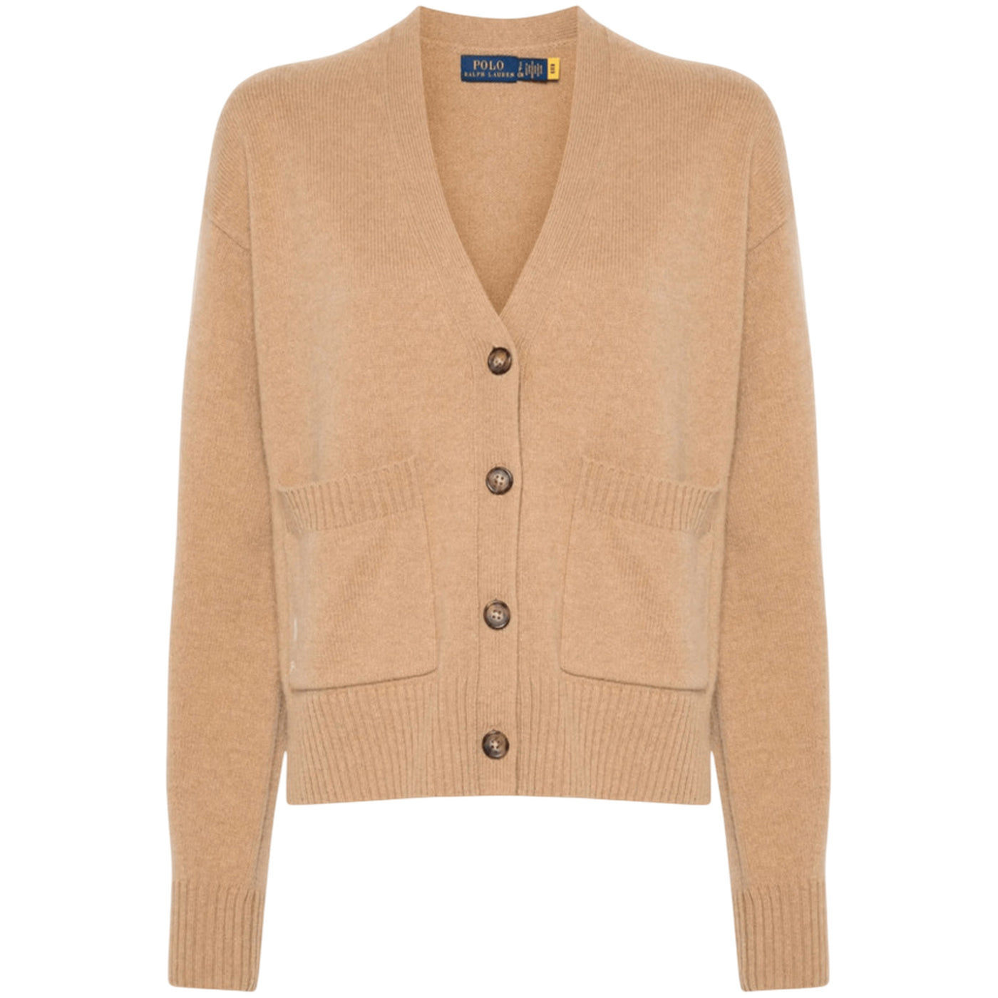 Cardigan Donna con tasche applicate Beige