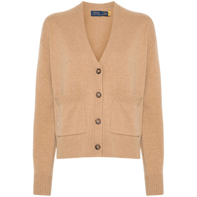 Cardigan Donna con tasche applicate Beige
