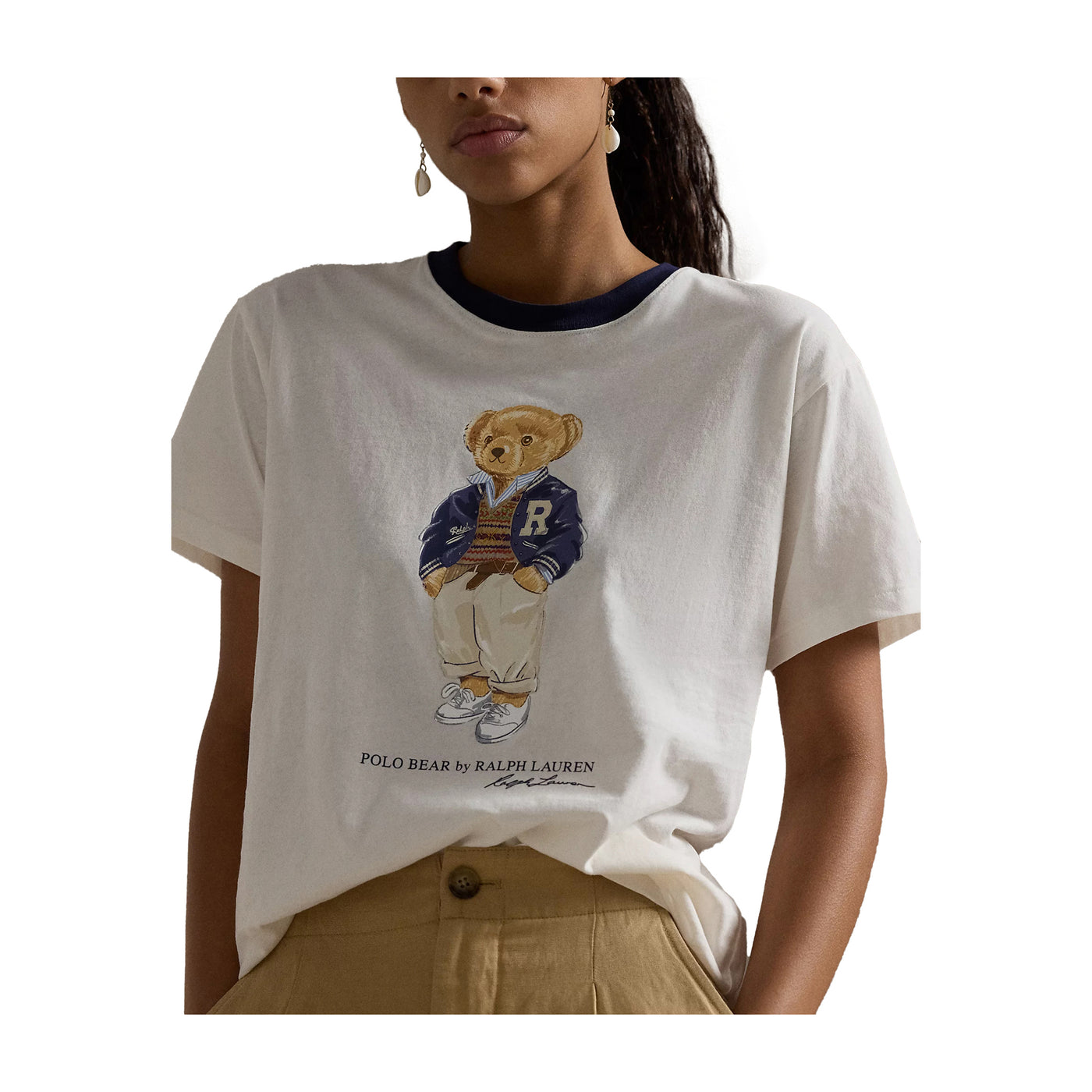 Dettaglio ravvicinato T-shirt Polo Bear stampato sul petto