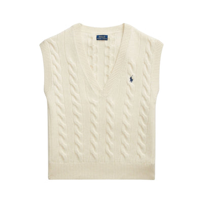 Maglia Donna a trecce senza maniche Bianco