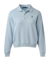 Felpa Donna con colletto polo Celeste