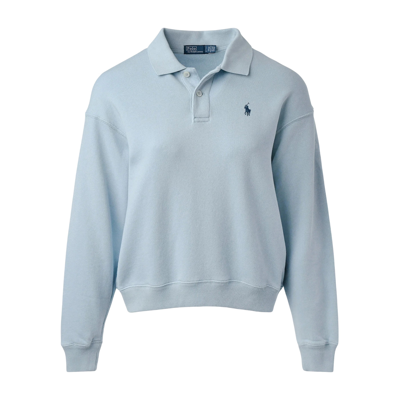 Felpa Donna con colletto polo Celeste