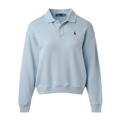 Felpa Donna con colletto polo Celeste