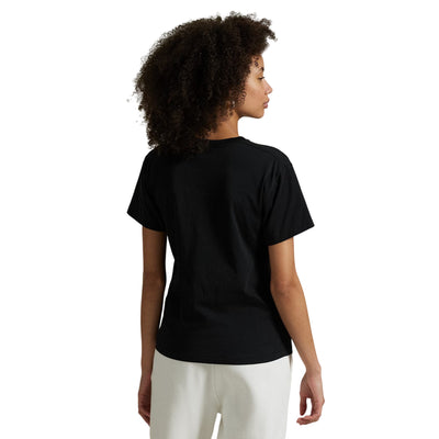 T-shirt Donna con Polo Bear Nero modella retro