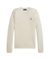 Maglia Donna a trecce in lana e cashmere Crema