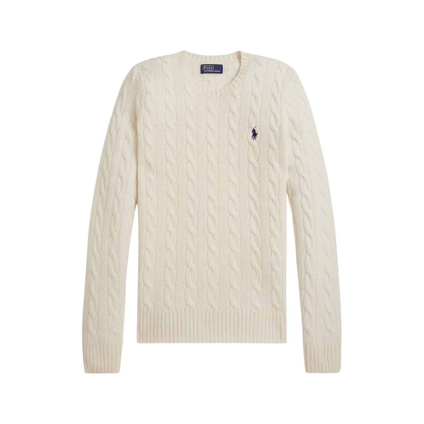 Maglia Donna a trecce in lana e cashmere Crema