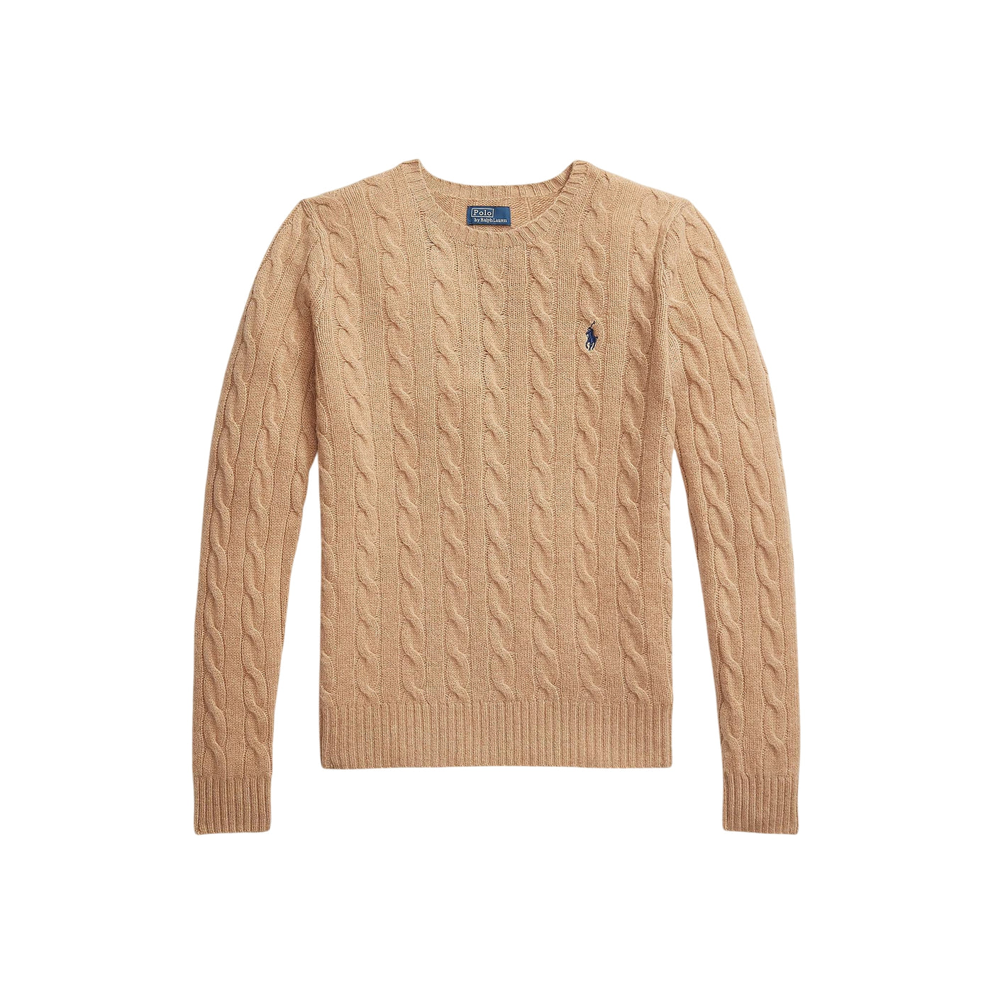 Maglia Donna a trecce in lana e cashmere Beige