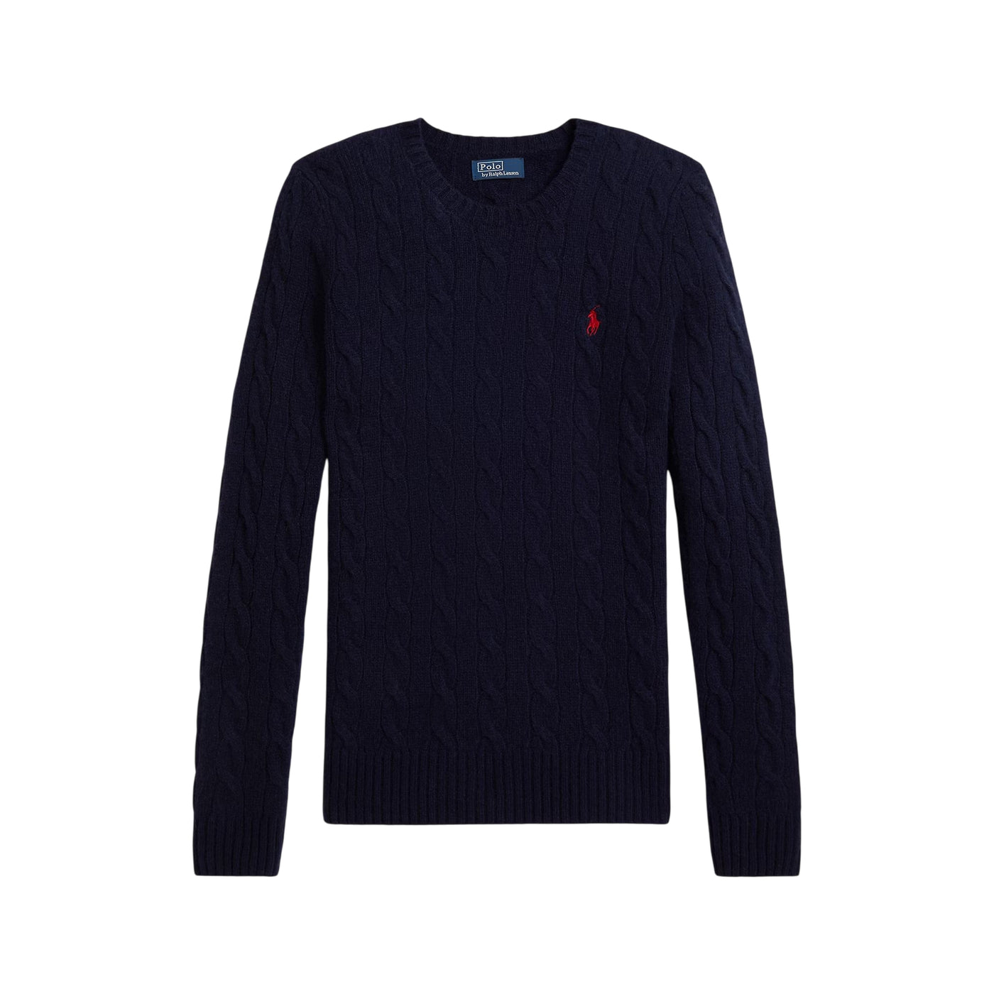 Maglia Donna a trecce in lana e cashmere Navy