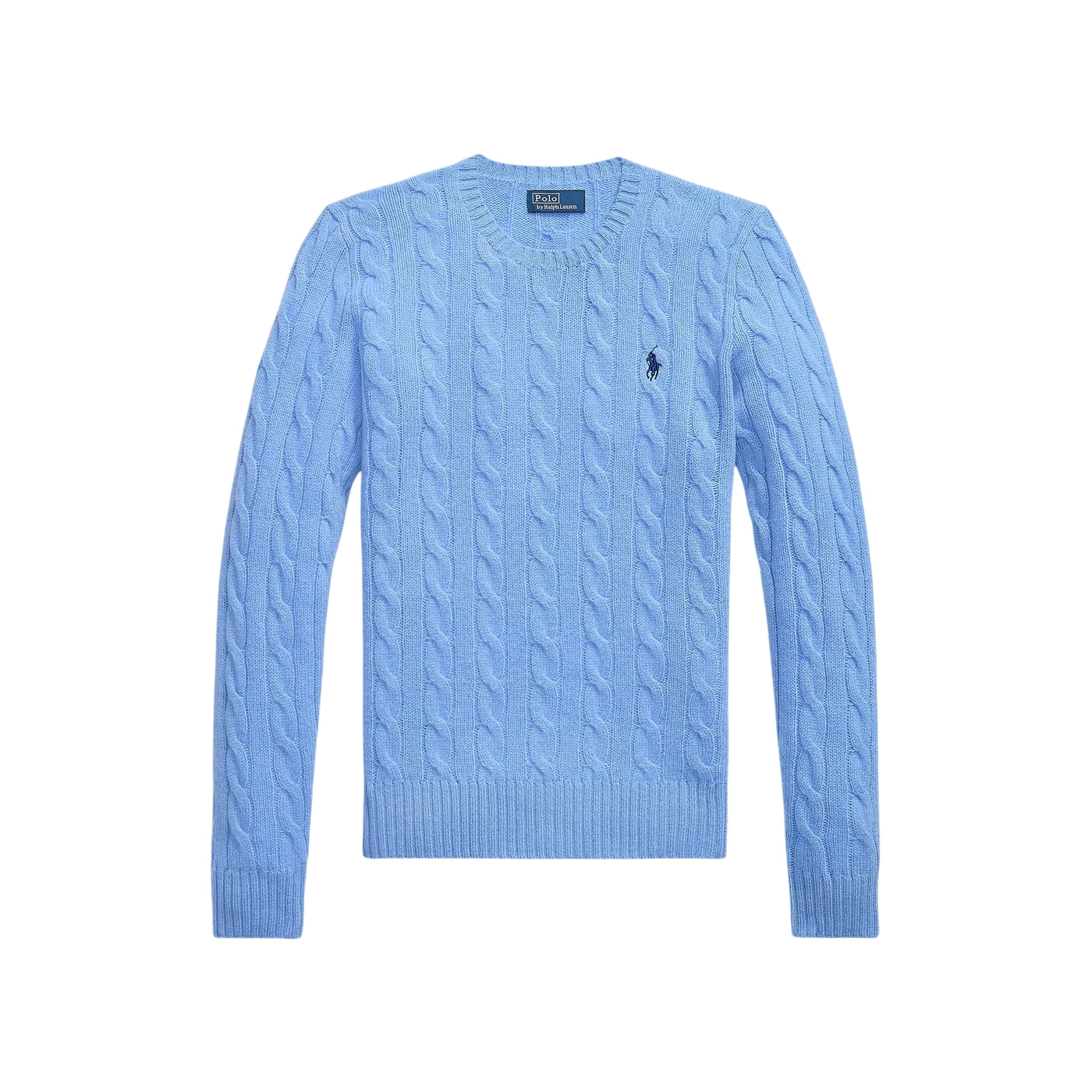 Maglia Donna a trecce in lana e cashmere Azzurro