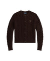 Cardigan Donna a trecce con bottoni Marrone