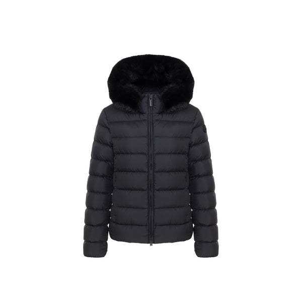 Piumino Donna corto, con cappuccio e full zip frontale