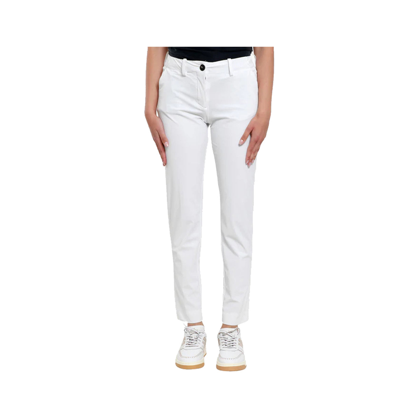 Women's trousers with faded effect