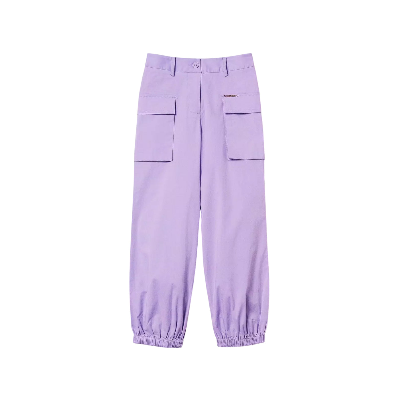 Pantaloni Cargo da bambina in popeline viola