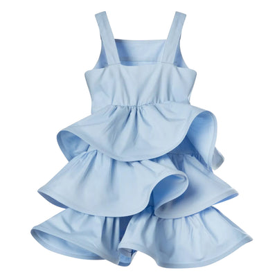 Abito azzurro da Bambina con balze retro