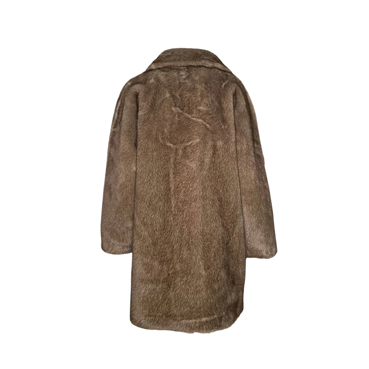 Cappotto Donna lungo, con chiusura monopetto, in eco pelliccia