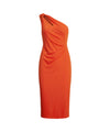 Abito Donna monospalla in jersey arancione