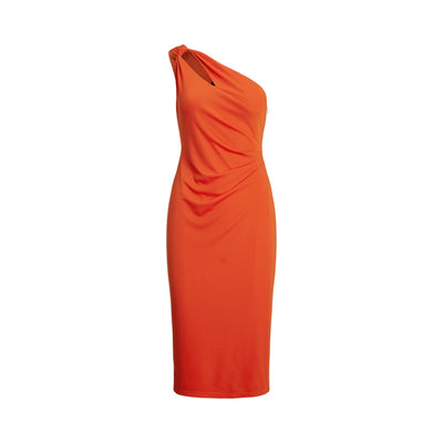 Abito Donna monospalla in jersey arancione
