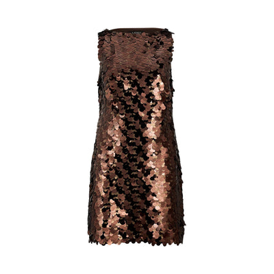 Abito corto Donna con paillettes Marrone