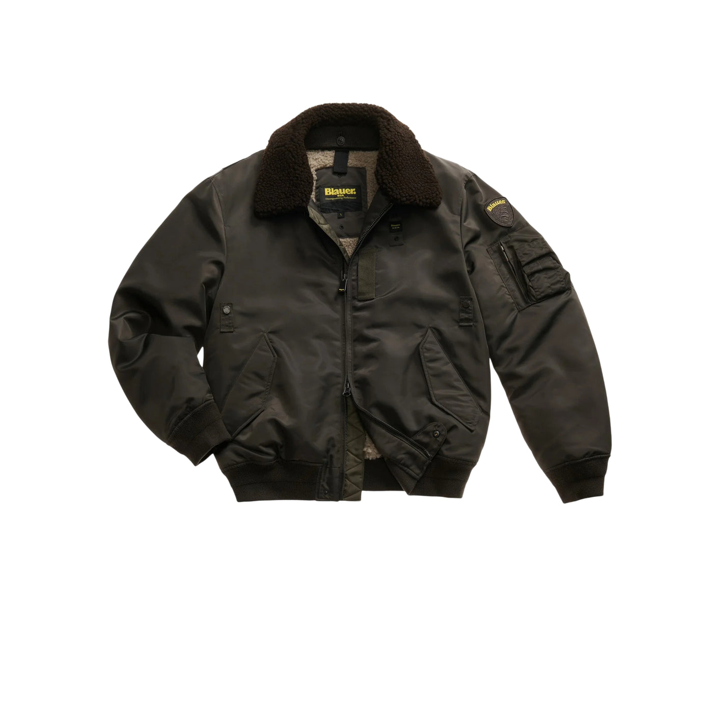 Bomber Uomo, con taschino sul petto e colletto in pelliccia sintetica