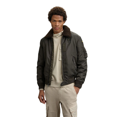 Bomber Uomo, con taschino sul petto e colletto in pelliccia sintetica