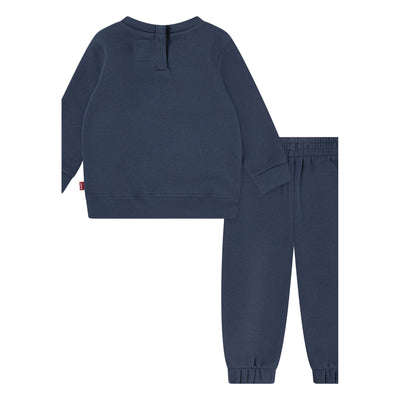 Completo Neonato sportivo, con felpa girocollo e pantalone con elastico sul fondo