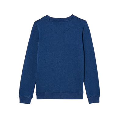 Felpa Junior Blu, in misto cotone, con micro logo applicato sul petto 