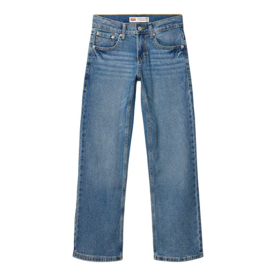 Jeans Junior cinque tasche, con gamba dritta ed etichetta logo